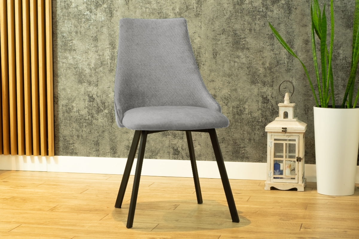 Čalouněná židle Empoli - šedá Loft 19 / černé nohy šedý židle na kovové podstavě