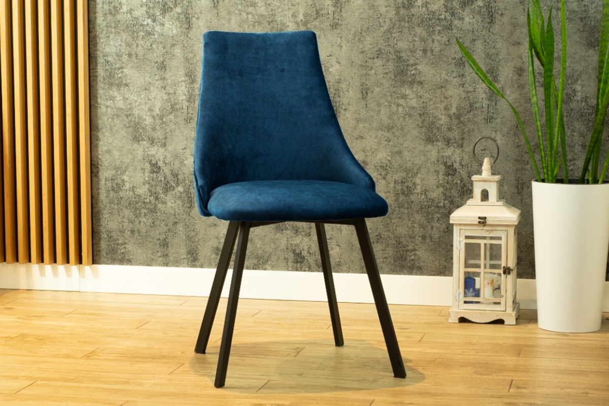 Čalouněná židle Empoli - tmavě modrá Monolith 77 / černé nohy granatowe židle na czarnych nogach
