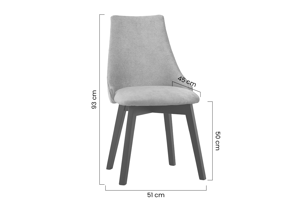 židle čalouněné na drewnianych nogach Empoli - šedý Loft 19 / černé Nohy Židle šedý do jídelny
