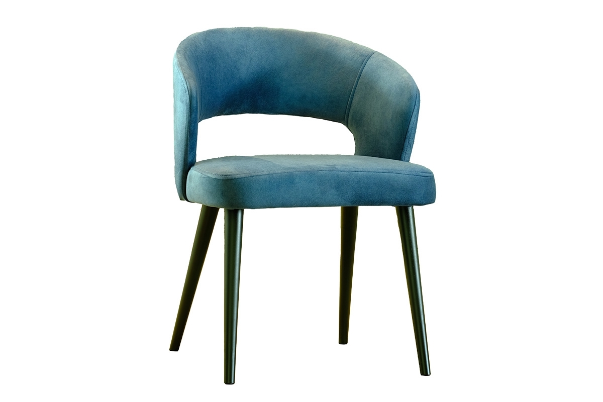 židle drewniane Luna s čalouněným sedákem Modré židle pro jídelny