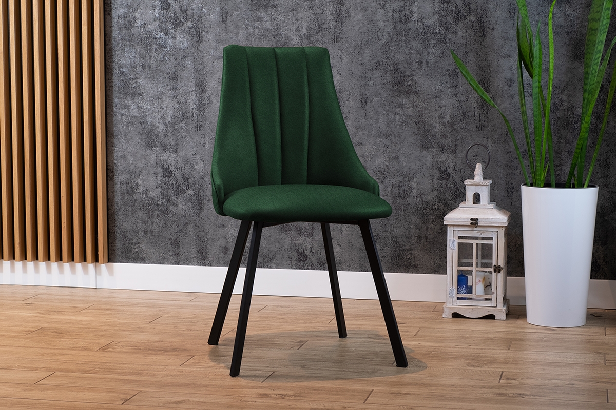 židle čalouněné na kovové podstavě Empoli 2 kov - tmavá Zeleň Element 12 / černé Nohy židle na kovové podstavě