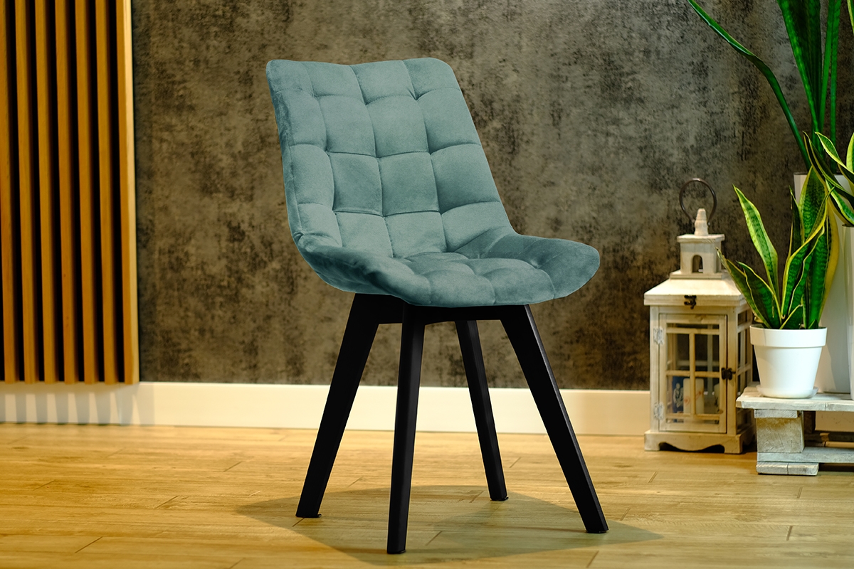 židle čalouněné Prato na drewnianych nogach - šalvěj Cloud 33 / černé Nohy židle v barvě szalwii