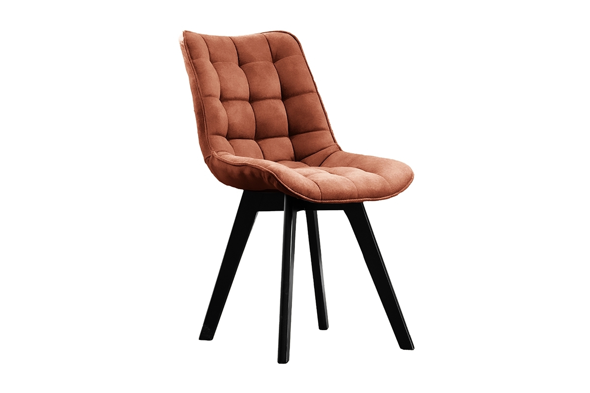 Prato kárpitozott szék, falábakon - réz Vena 1 / fekete lábak rude Židle do étkező