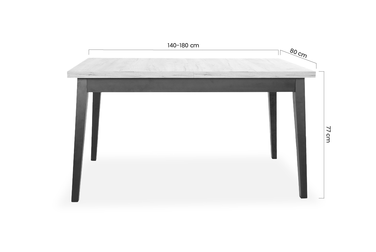 stôl rozkladany 140-180 Paris na drewnianych nogach - Dub lancelot / biale Nohy stôl .
