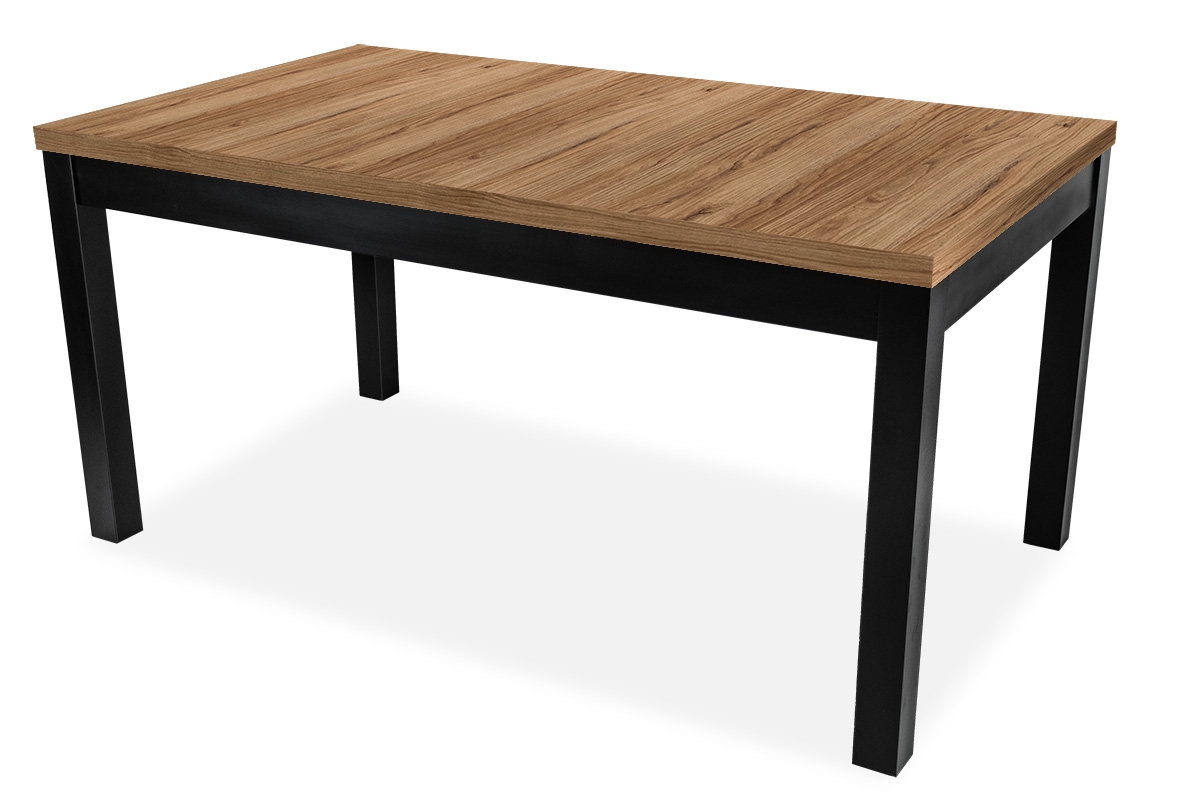 Stůl rozkladany pro jídelny 120-160 Werona na drewnianych nogach Stůl na czarnych nogach