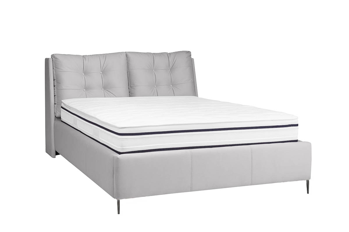 postel čalouněné pro ložnice ze stelazem Branti - 140x200, Nohy černé   šedý postel pro ložnice z czarnymi nozkami 