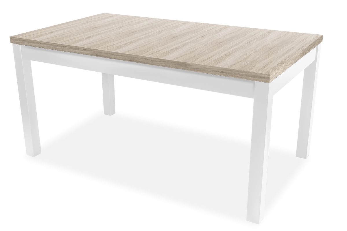 Stůl rozkladany pro jídelny 160-200 Werona na drewnianych nogach - Dub sonoma / biale Nohy Stůl pro jídelny