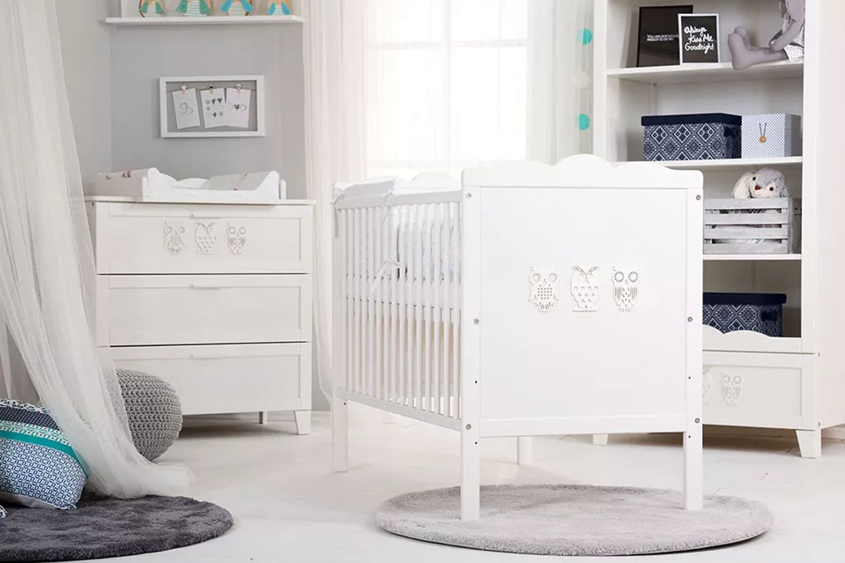 dřevěnýpostel dla niemowlaka Marsell - Bílý, 120x60 pokoj dětský z bialymi meblami 