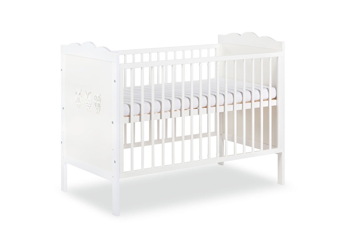 dřevěnýpostel dla niemowlaka Marsell - Bílý, 120x60 biale postel niemowlece 