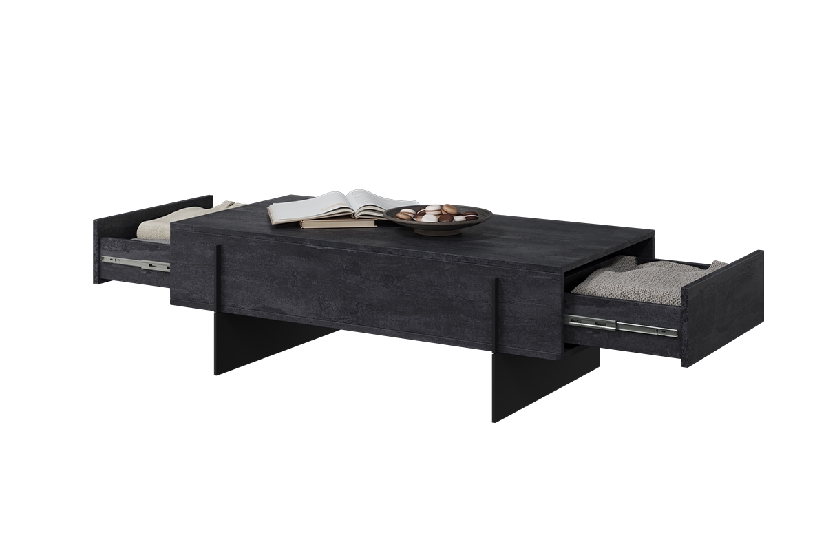 Konferenční stolek Larena 120 cm - černá / černý beton Konferenční stolek do obývacího pokoje