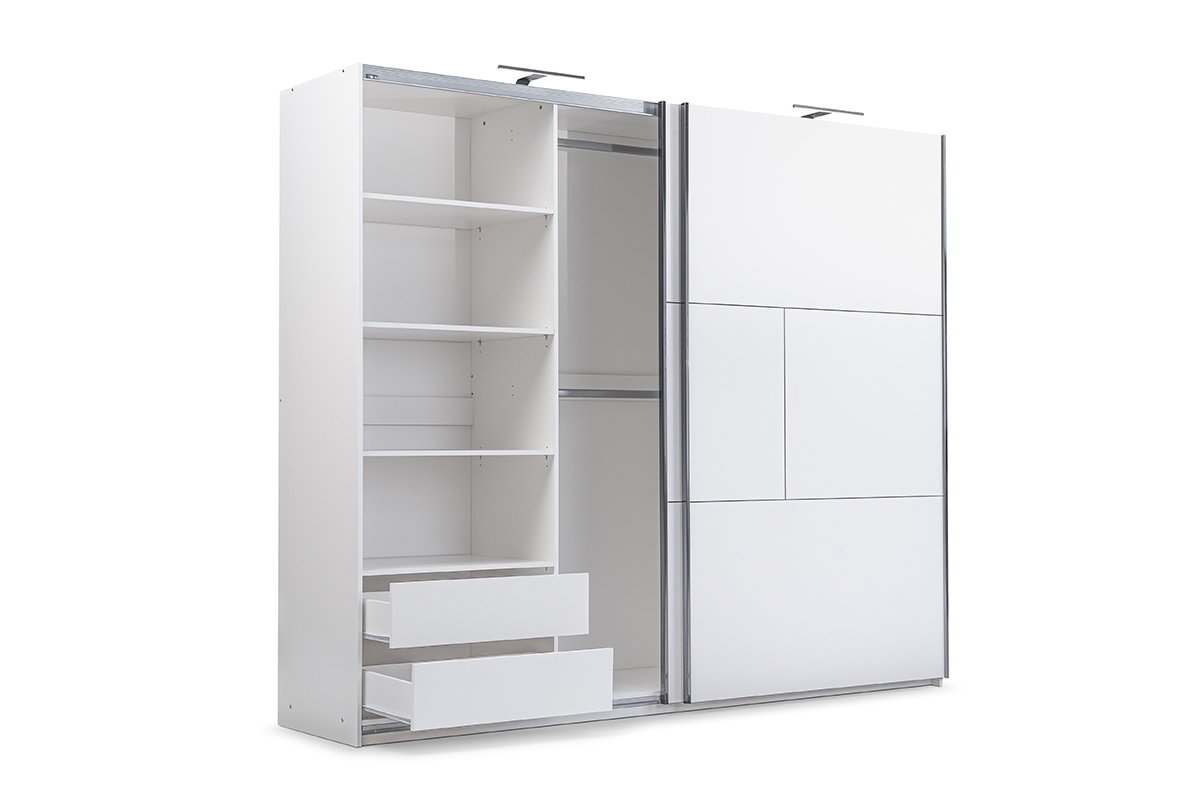 moderní Skříň s posuvnými dveřmi dvoudveřová Nimes 250 cm - Bílá moderní Skříň s posuvnými dveřmi dvoudveřová 250 cm - Bílá