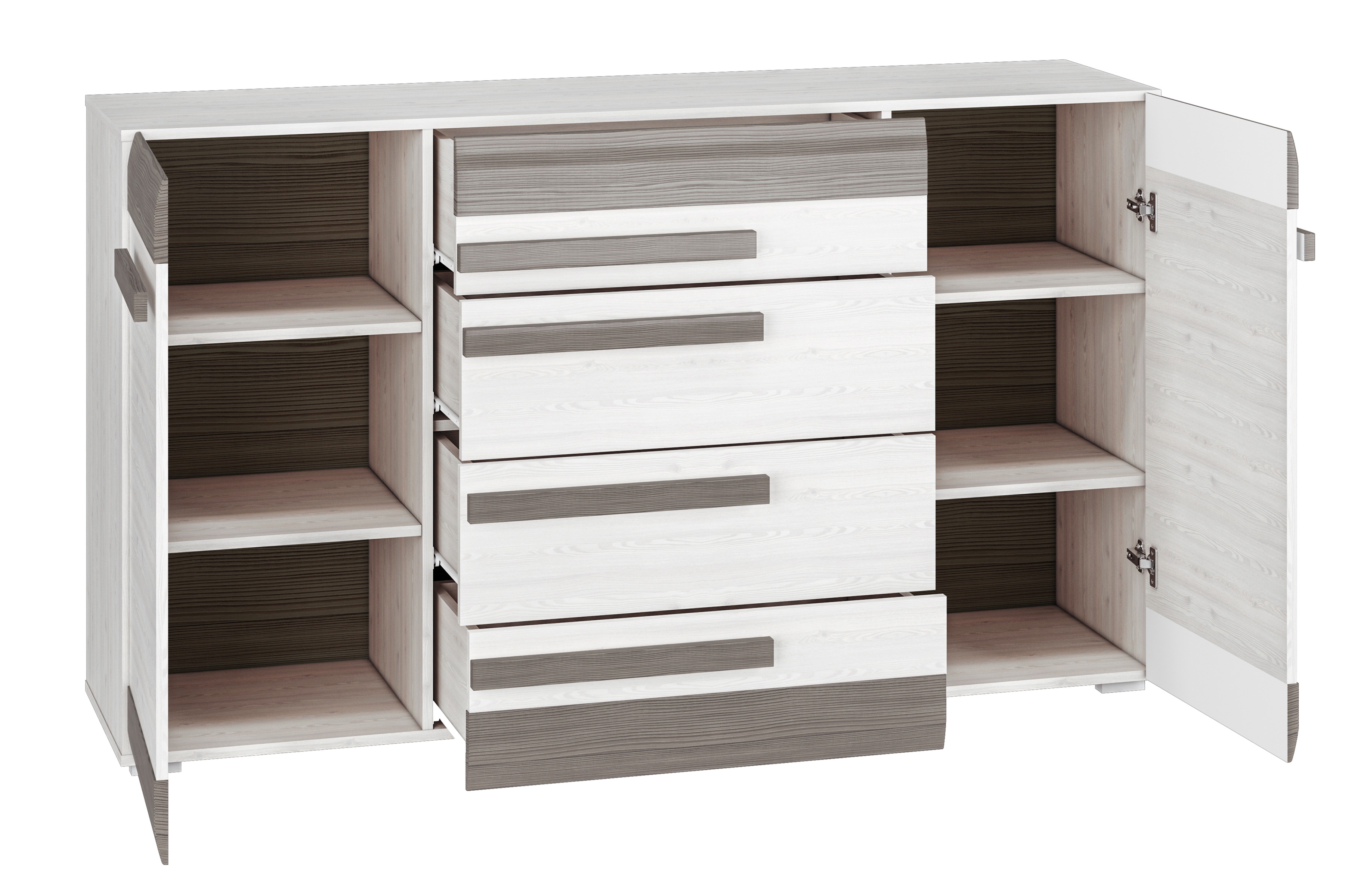 Komplet nábytku Blanco 10 - Borovice sNezna / new grey - 4 elementy Komplet nábytku Blanco 10 - Borovice sNezna / new grey - 4 elementy