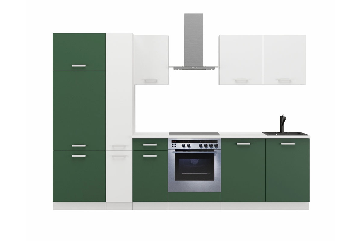 Komplet nábytku kuchennych Otin 2,9 m - Zelený labrador/Bílý Komplet nábytku kuchennych Otin 2,9 m - Zelený labrador/Bílý