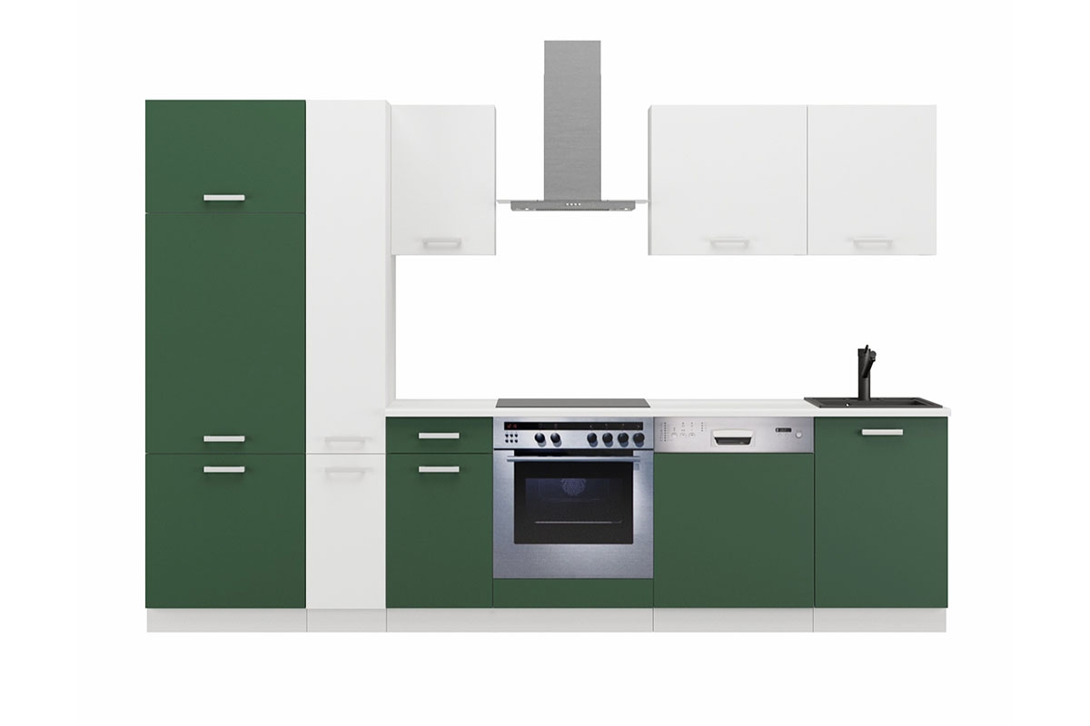 Komplet kuchyňského nábytku Otin 3 m - Zelený labrador/Biely Komplet kuchyňského nábytku Otin 3 m - Zelený labrador/Biely