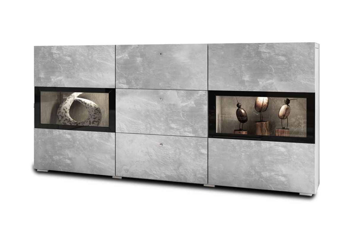 Dvojdverová komoda Baros 26 s tromi zásuvkami - svetlý betón komoda beton