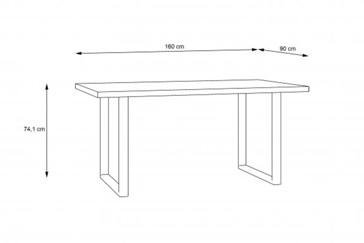 stôl Hayato na kovových nohách 160x90cm - Čierny / swierk alpejski  Stôl Hayato 160x90cm - Čierny / swierk alpejski 