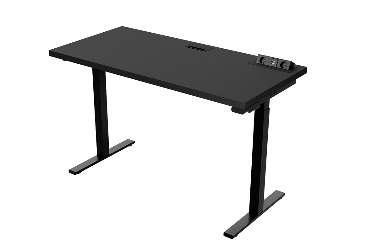 Psací stůl Terin 135 cm s elektricky nastavitelnou výškou - černá psací stůl elektryczne Terin z regulacja wysokosci 135 cm - Černý 