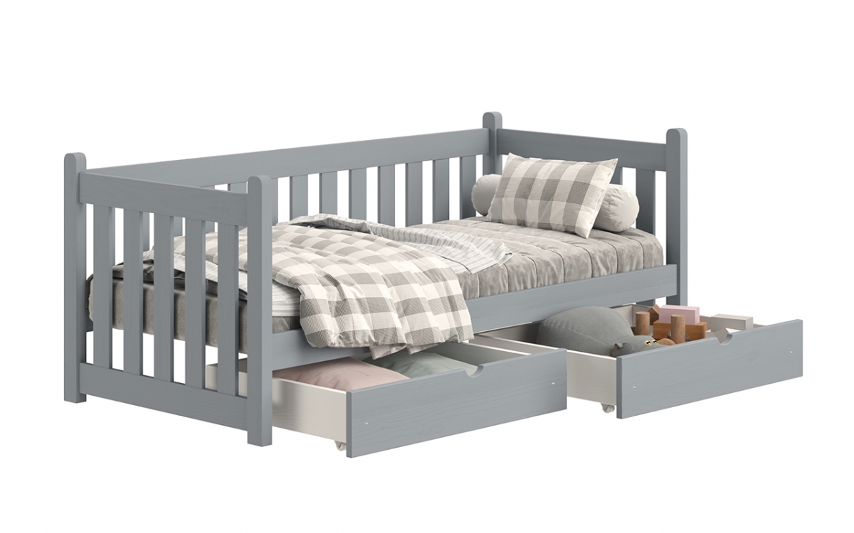 postel přízemní drewniane Swen DP 001 - šedý, 70x140 postel přízemní drewniane Swen DP 001 - šedý