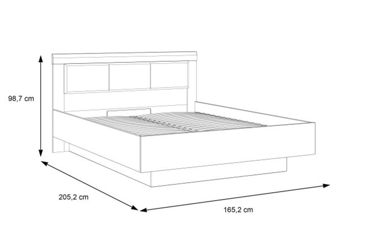postel Dalate s úložným prostorem na posciel - 160x200 cm - Dub catania / Černý  postel Dalate s úložným prostorem na posciel - 160x200 cm - Dub catania / Černý 