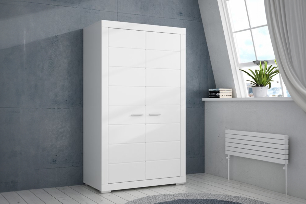 dvoudveřová skříň ubraniowa Snow 115 cm - Bílý  dvoudveřová skříň ubraniowa Snow 115 cm - Bílý 