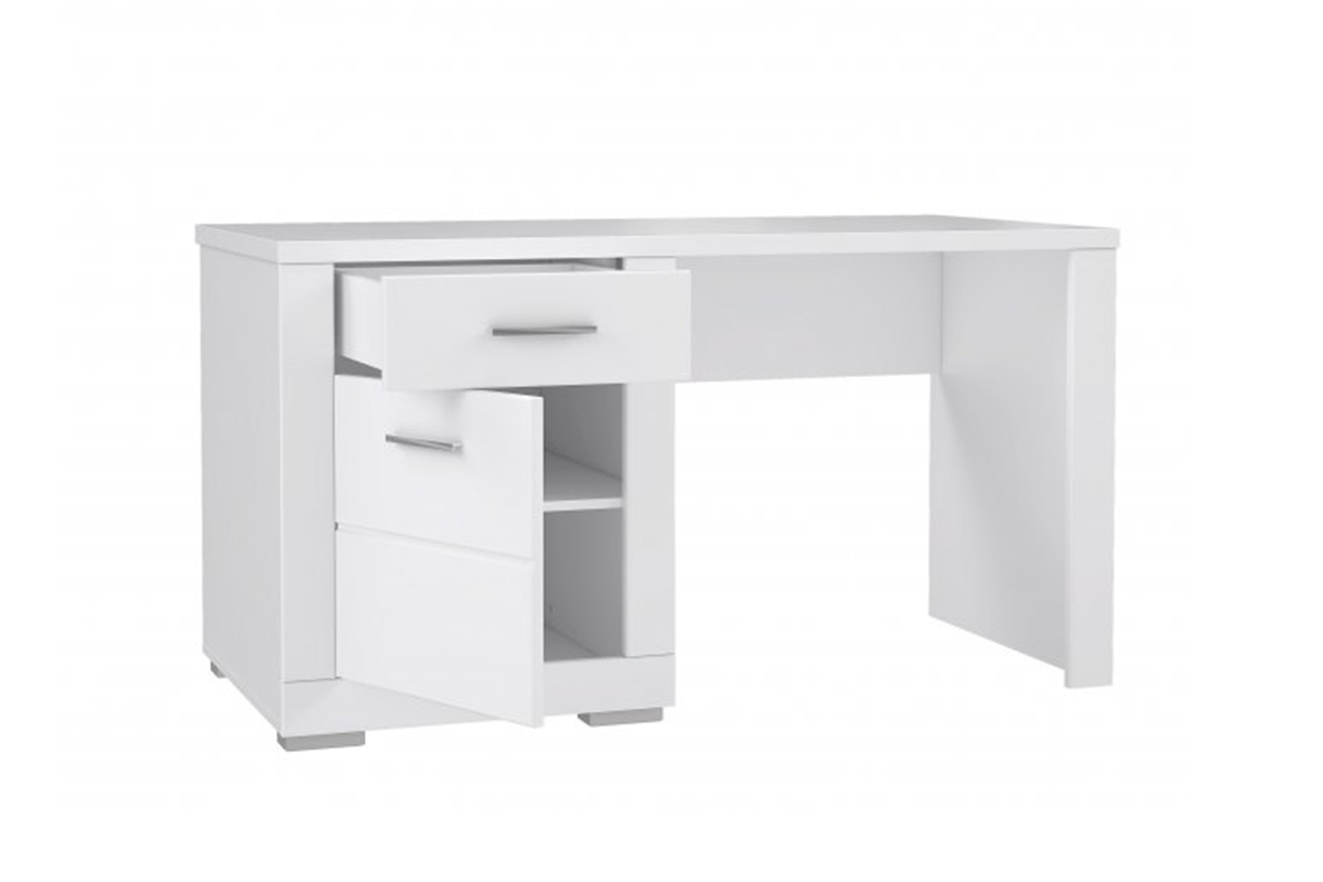 Písací stôl Snow z szuflada i szafka 140 cm - Biely  Písací stôl Snow z szuflada i szafka 140 cm - Biely 
