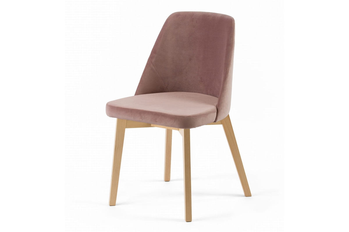 židle čalouněné Tagero na drewnianych nogach - Solo 254 / brudny Růžová / Nohy buk 