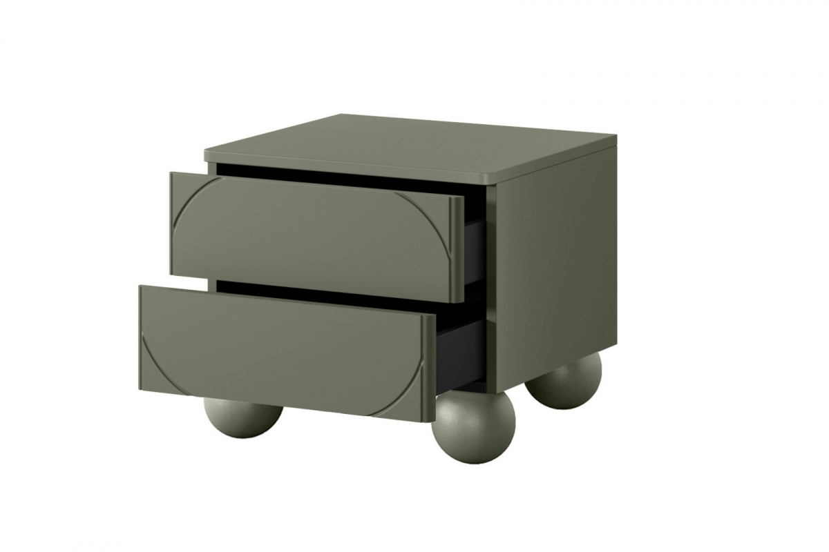 Nočný stolík Sonatia II 45 cm - olivová Nočný Stôlík so zásuvkami
