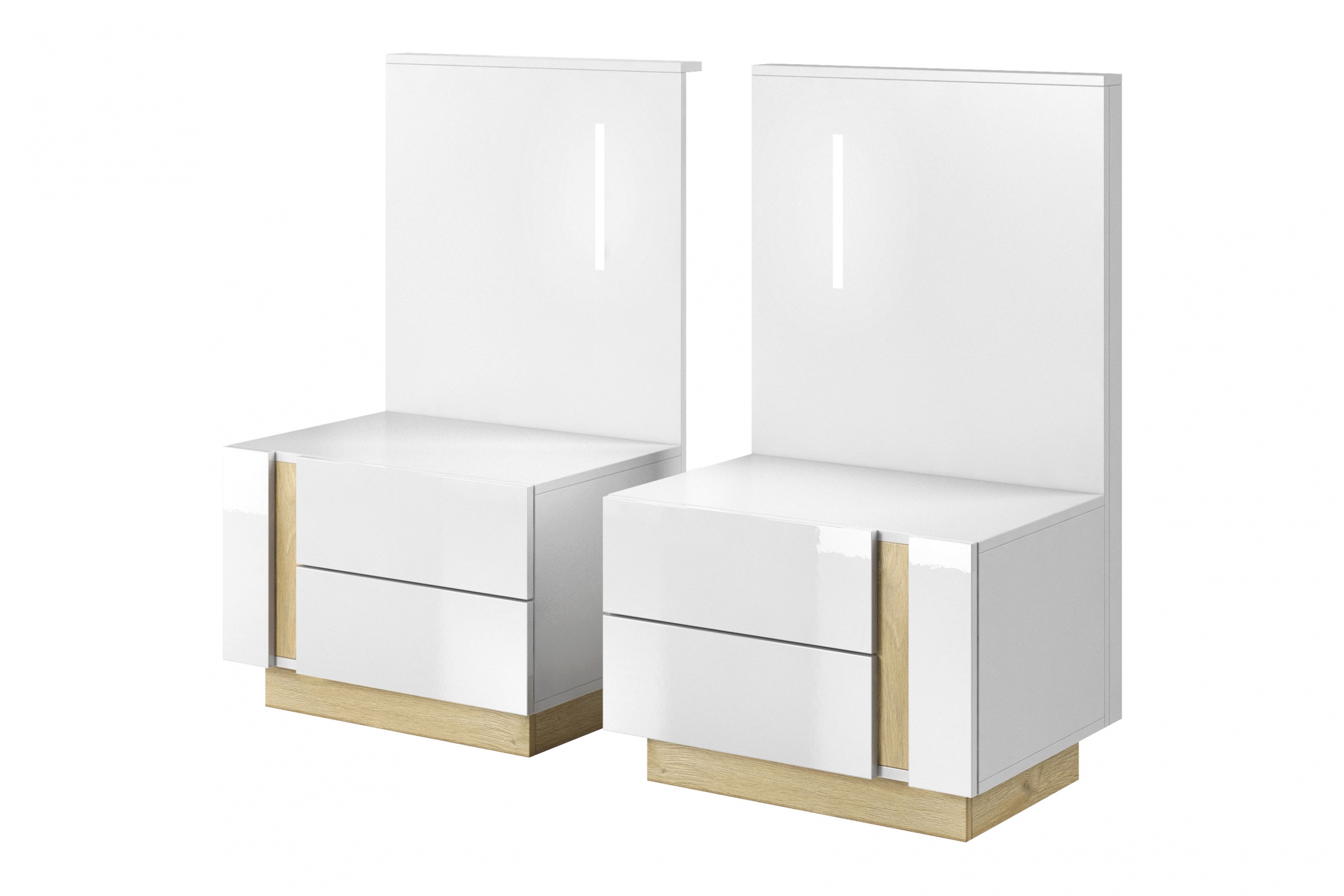 Komplet nábytku do ložnice Arcano - 4 prvky - bílá / dub grandson Komplet nábytku do ložnice Arcano - Bílý/Dub grandson - 4 elementy