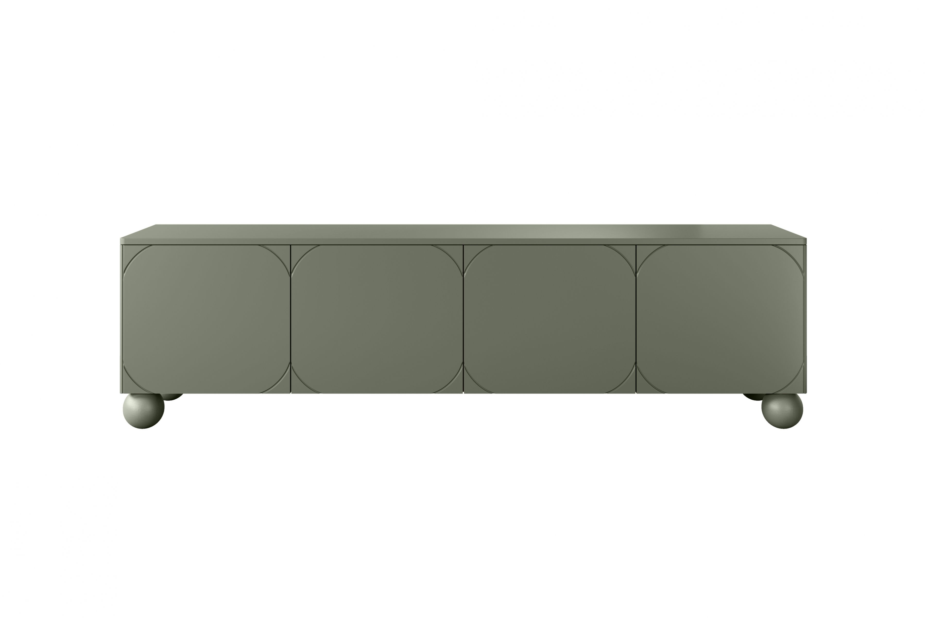 Sonatia II négyajtós TV szekrény, két rejtett fiókkal - 200 cm - oliva színű szafka rtv zöld