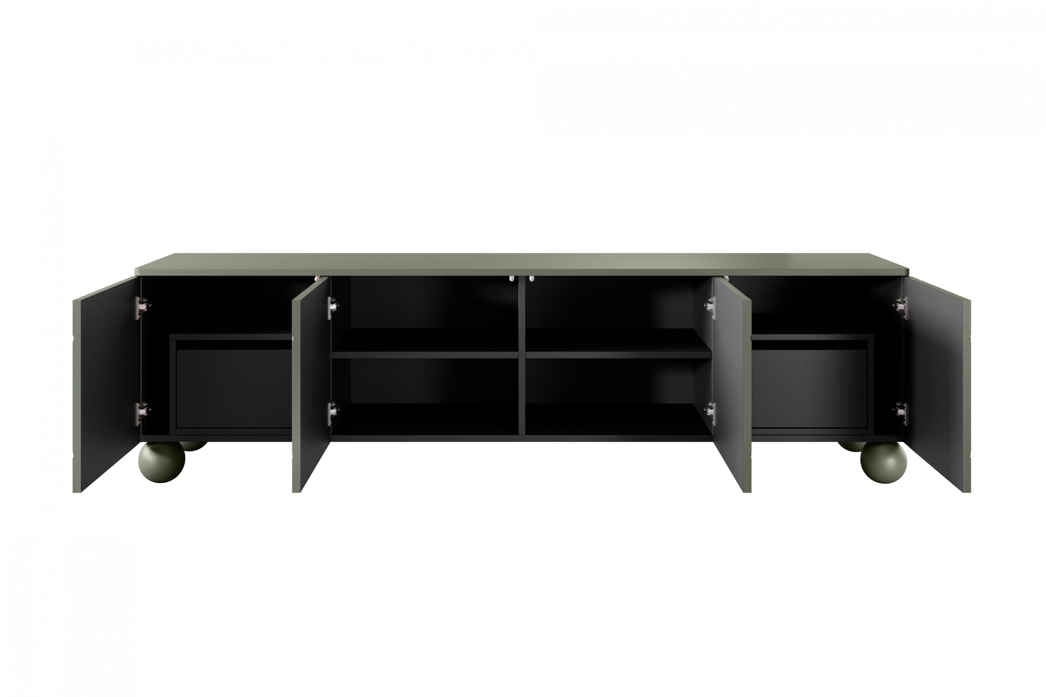 Sonatia II négyajtós TV szekrény, két rejtett fiókkal - 200 cm - oliva színű szafka rtv stojaca