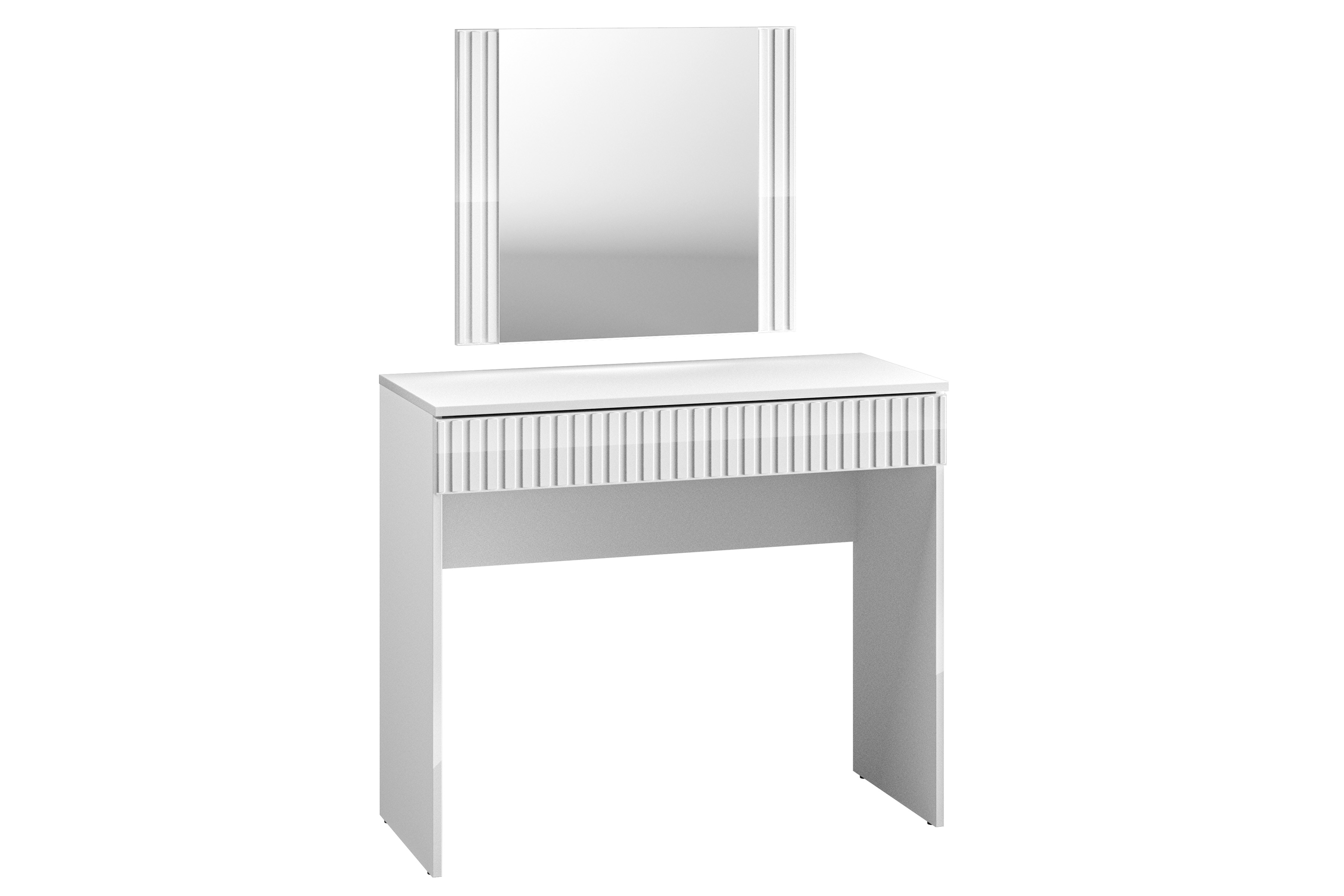 Toaletní stolek Inga 01 z szuflada i zrcadlem 92 cm - Bílý lesk Toaletní stolek Inga 01 z szuflada i zrcadlem 92 cm - Bílý lesk