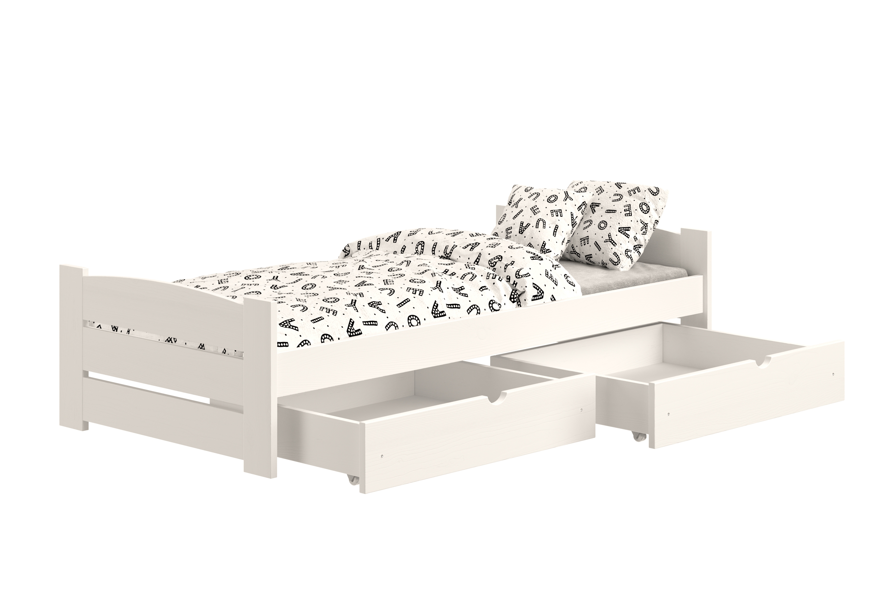 postel dzieciece přízemní Sandio s zásuvkami - Bílý, 90x190 Postel dzieciece přízemní Sandio s zásuvkami - 90x190 / bílá 