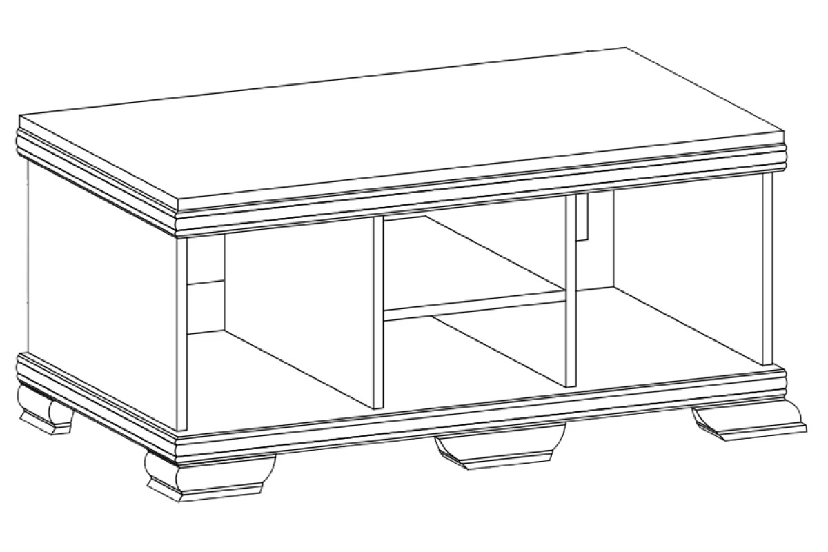Kora nappali bútor szett - fehér andersen fenyőfa - 5 elemű asztal RTV Kora KRT2 - wnetrze