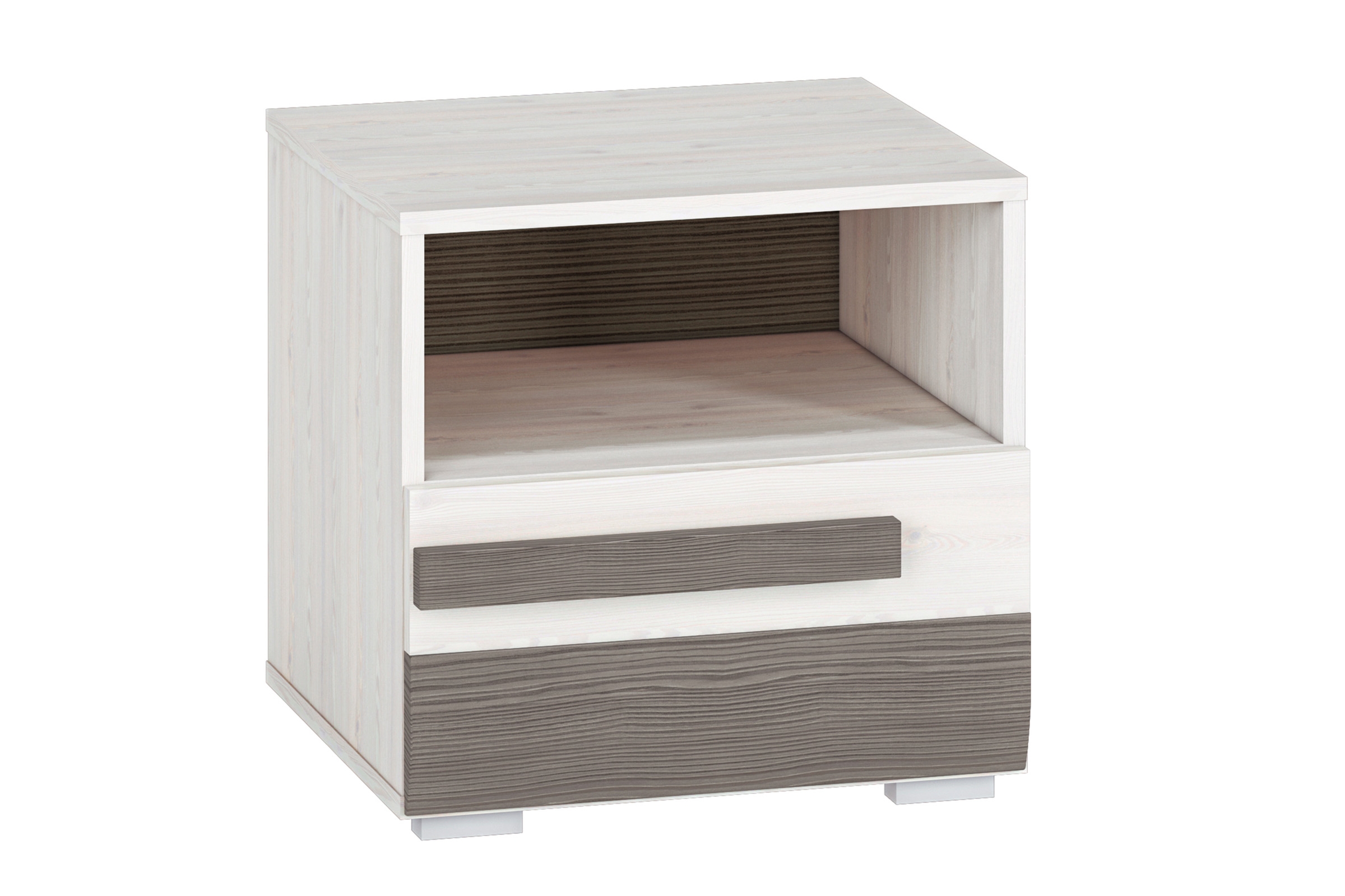 Nočný stolík Blanco 18 Nočný Stôlík Blanco 18 z szuflada 46 cm - Borovica sNiezna / new grey