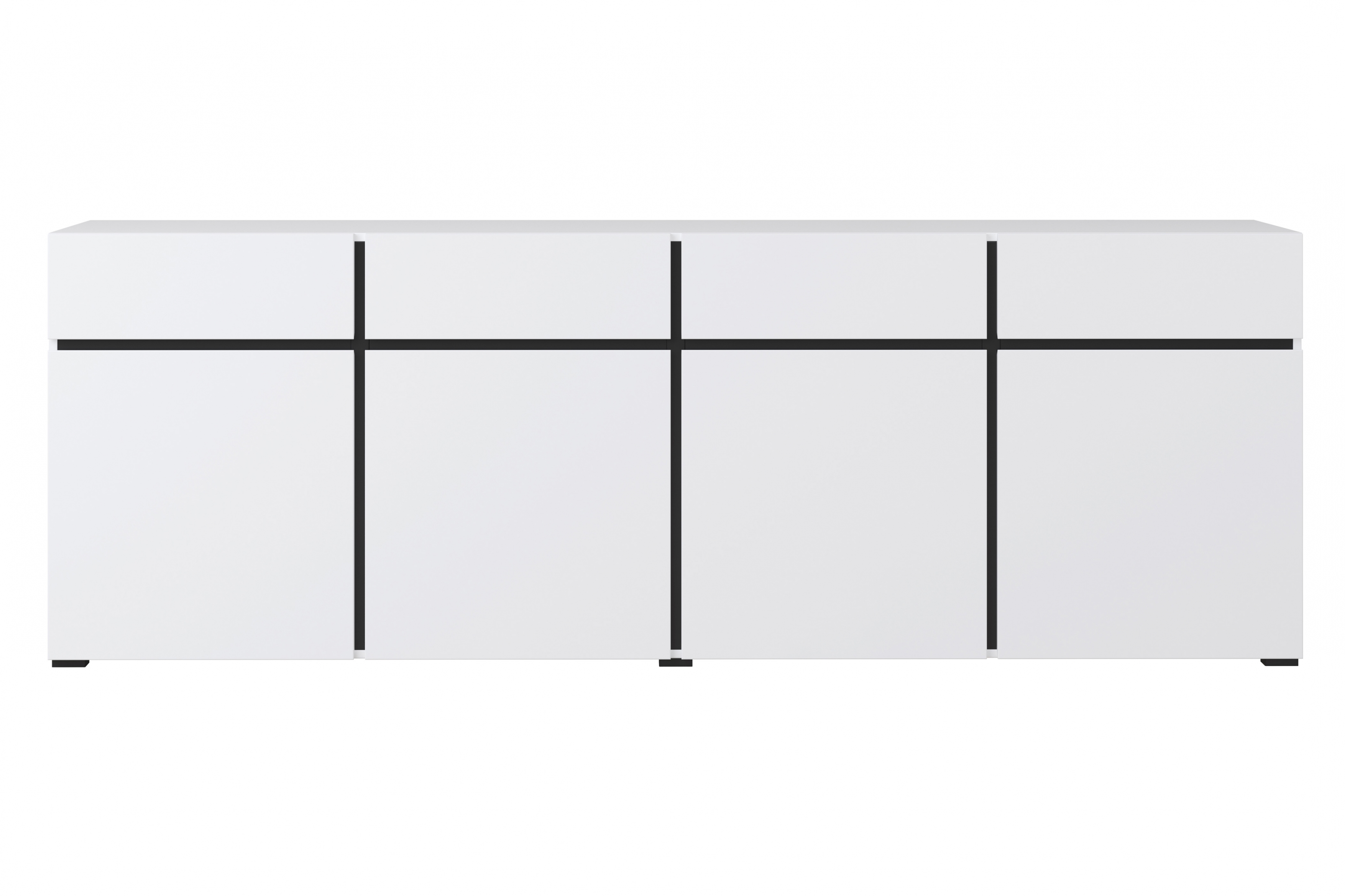 Komoda Cross 25 so zásuvkami 225 cm - biela / čierny Komoda Cross 25 so zásuvkami 225 cm - biela / čierny