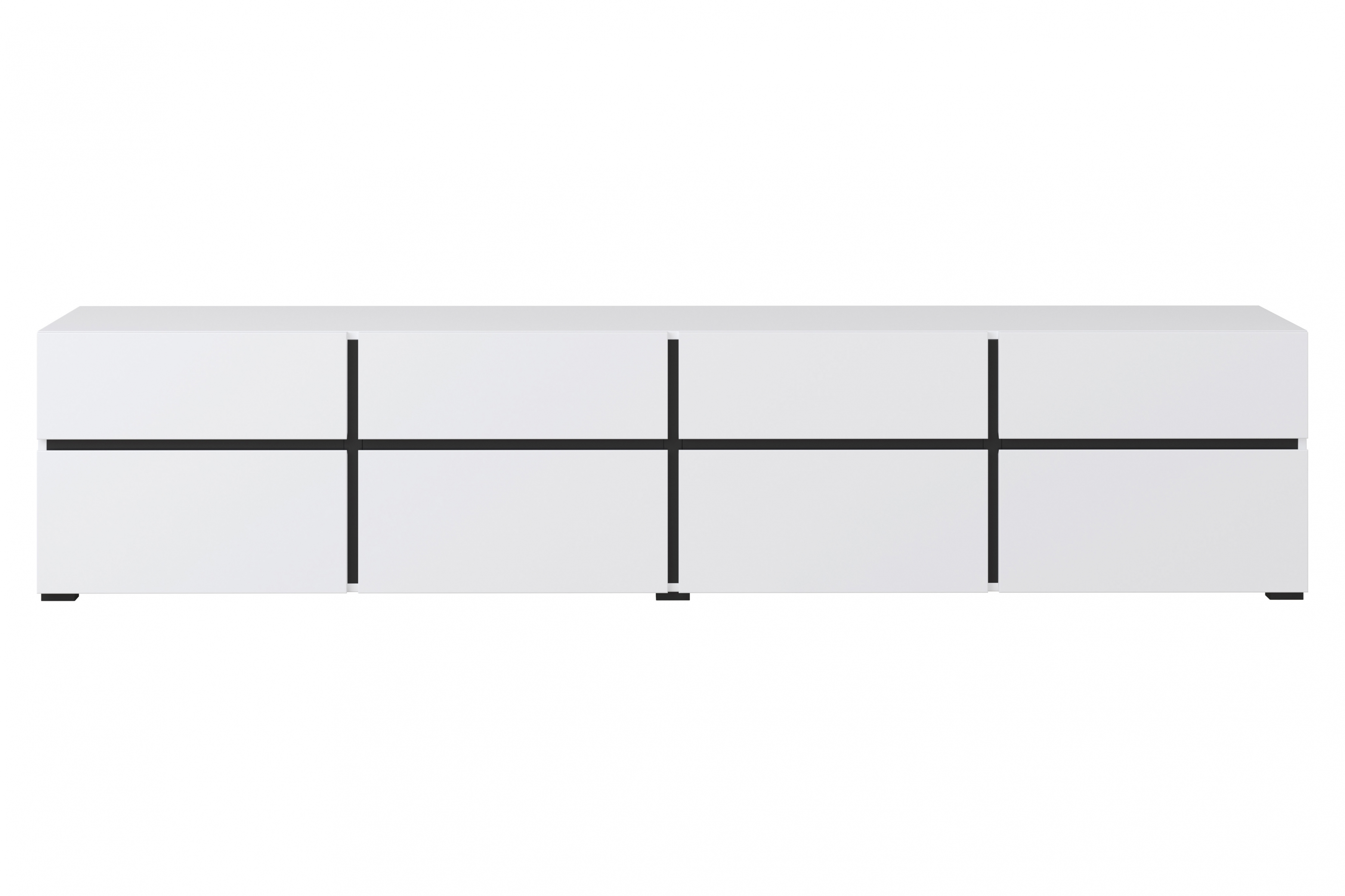 Skříňka RTV Cross 40 s zásuvkami 225 cm - bílý / černý Skříňka RTV Cross 40 s zásuvkami 225 cm - bílý / černý