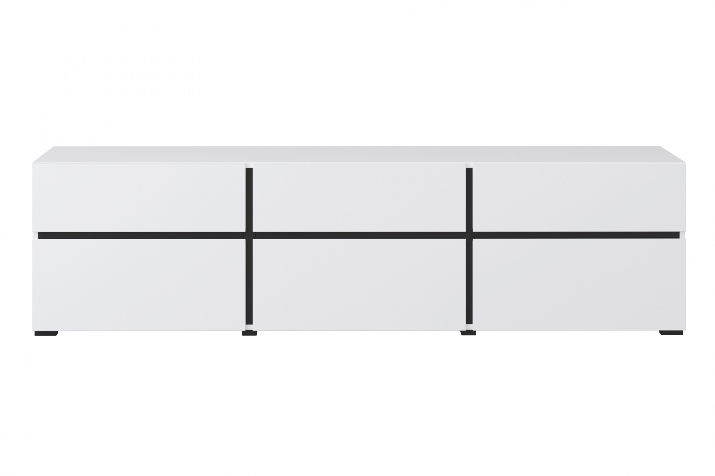 Skříňka RTV Cross 41 s zásuvkami 180 cm - bílý / černý Skříňka RTV Cross 41 s zásuvkami 180 cm - bílý / černý