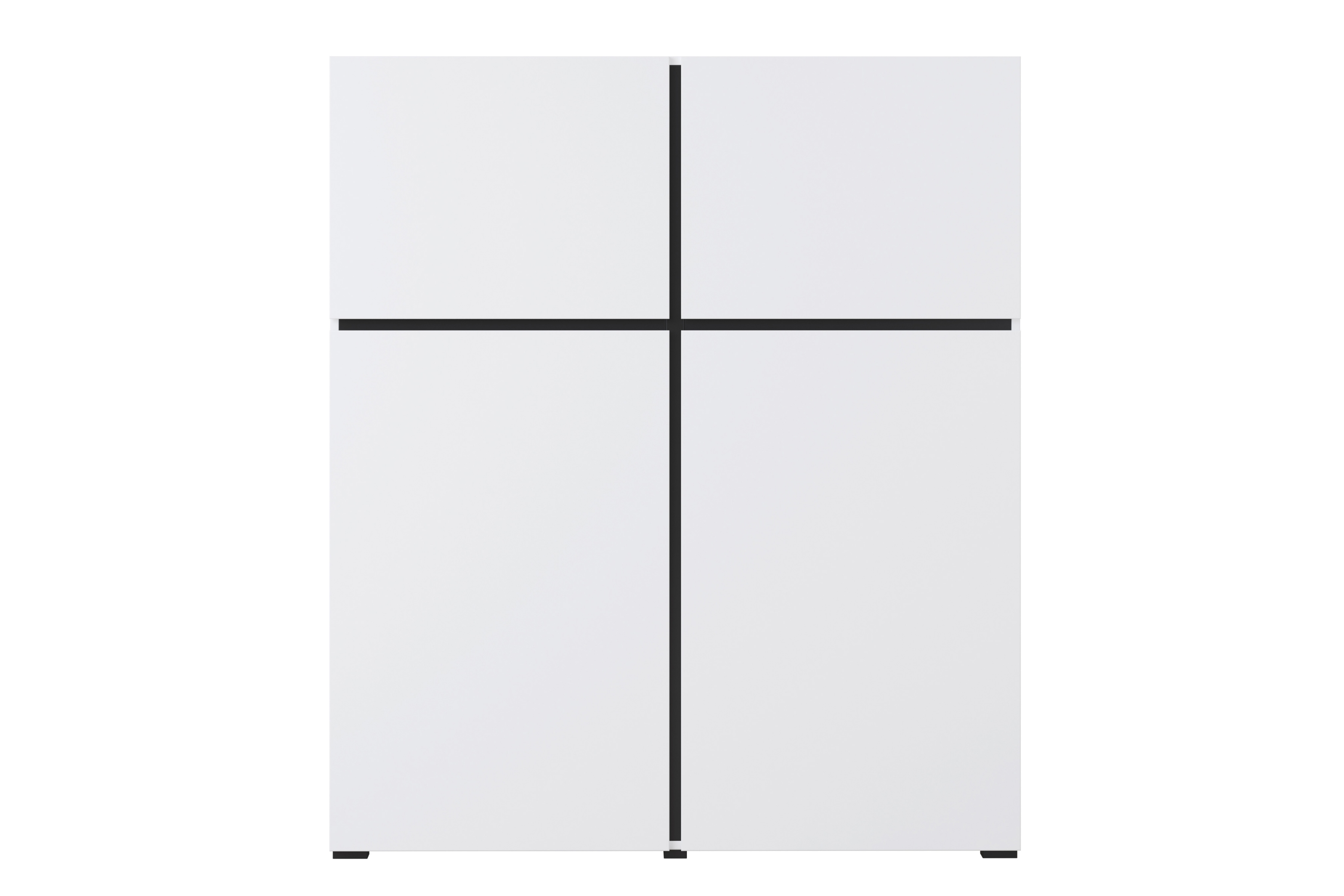 Komoda Cross 76 - 119 cm - biela / čierny Komoda Cross 76 - 119 cm - biela / čierny