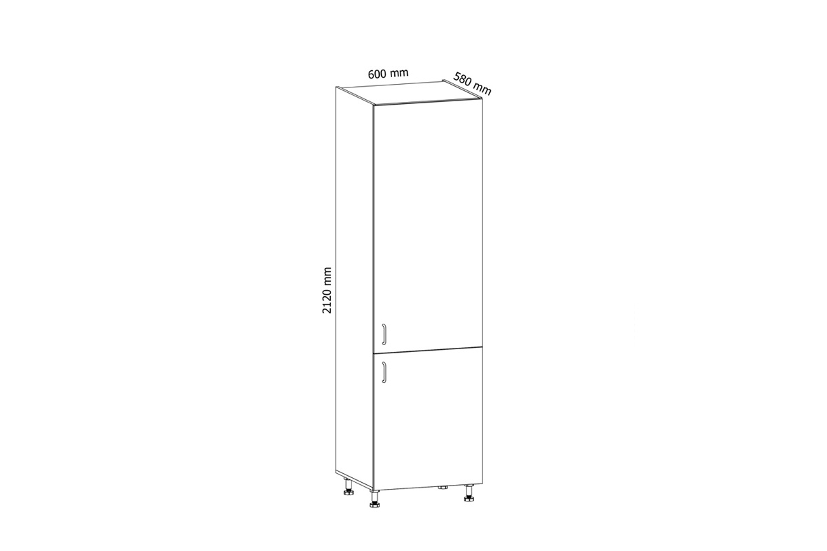 Provence D60ZL - szekrény, beépített hűtőszekrényhez Skříňka z wymiarami 