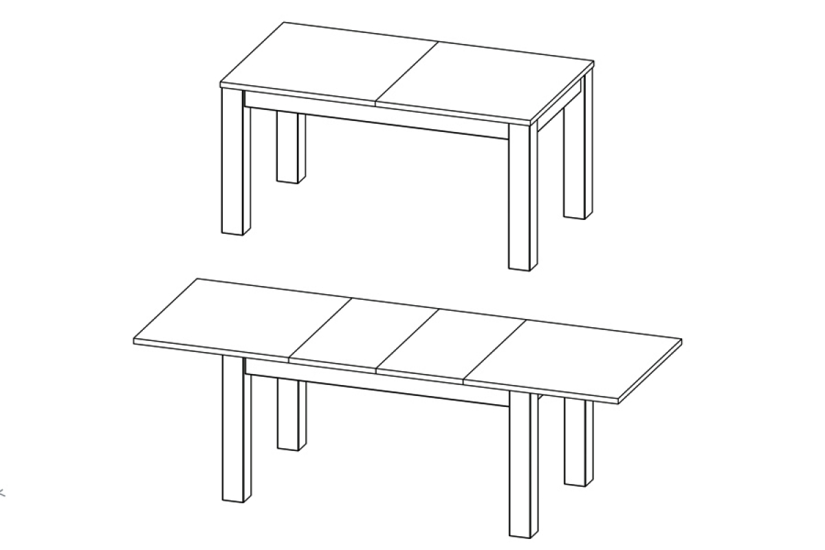 Komplet nábytku do jedálne Velvet IV - Dub rustical Stôl s rozkladacou funkciou Velvet 40