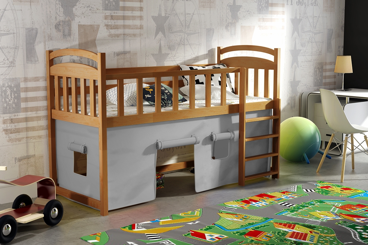Dětská vyvýšená postel Felixio ZP 003 - certifikát nízká vyvýšená postel z drabinka