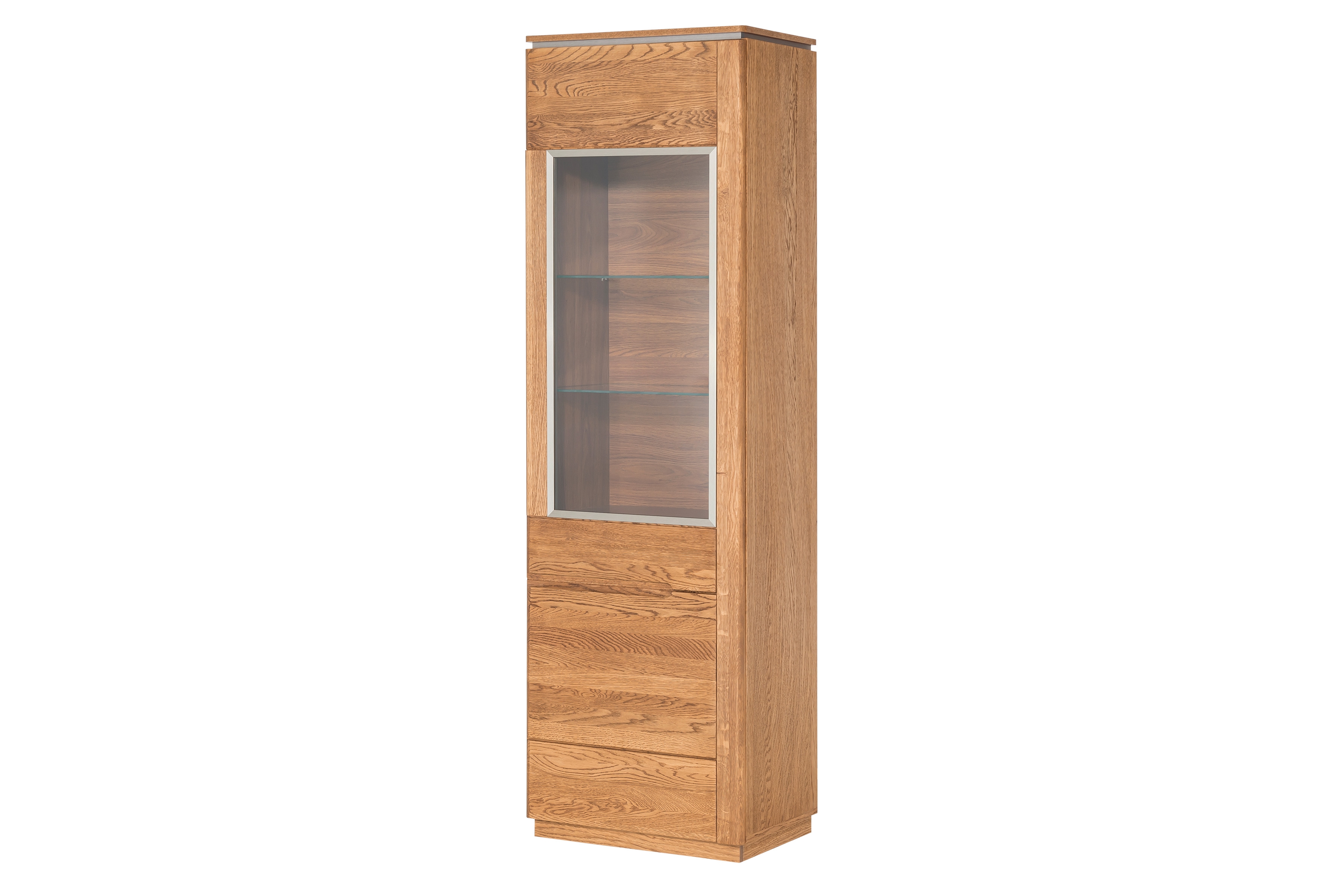 Montenegro 10 - jednodverová ľavá vitrína drevená Vitrína Montenegro 10 - 58 cm - Dub Rustikálny