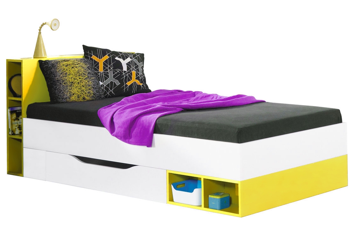 Mládežnická postel 90x200 Mobi MO18 - Alb / žlutý postel mobi 18 Žluté