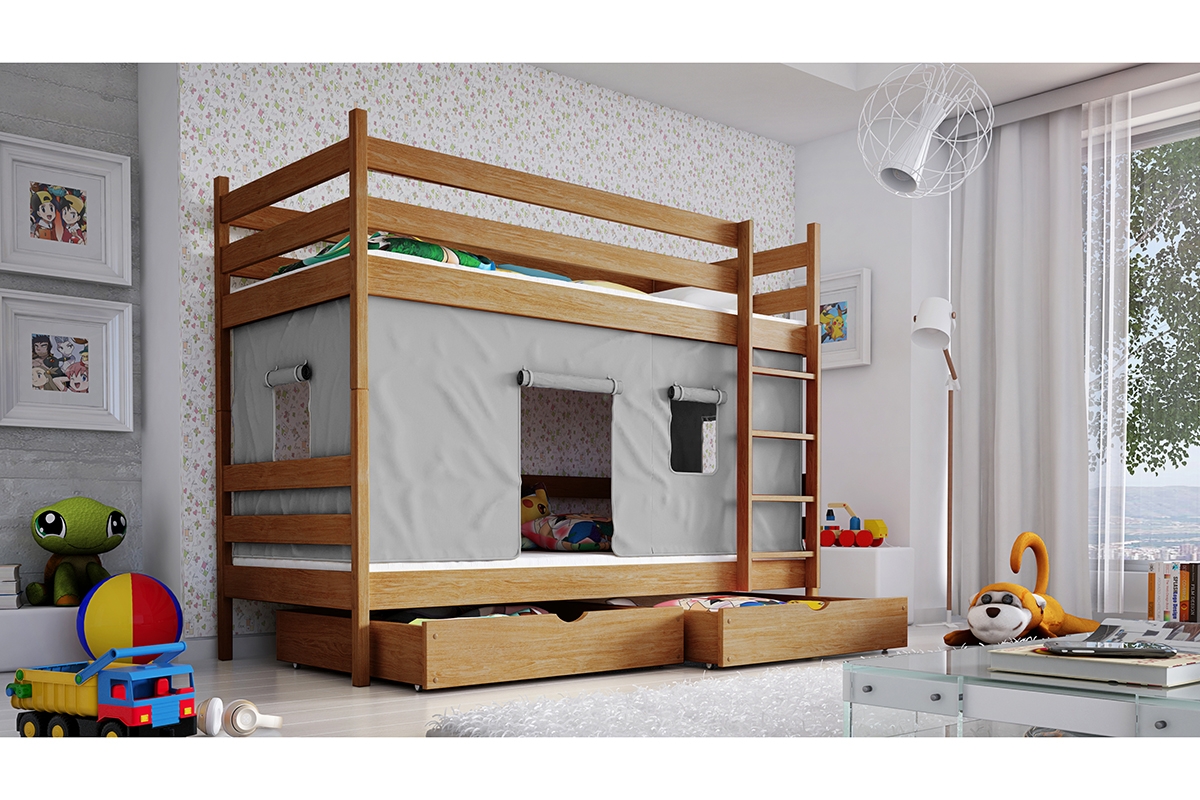 Poschodová posteľ Revio PP 011 Certifikát drevená posteľ detská z drabinka