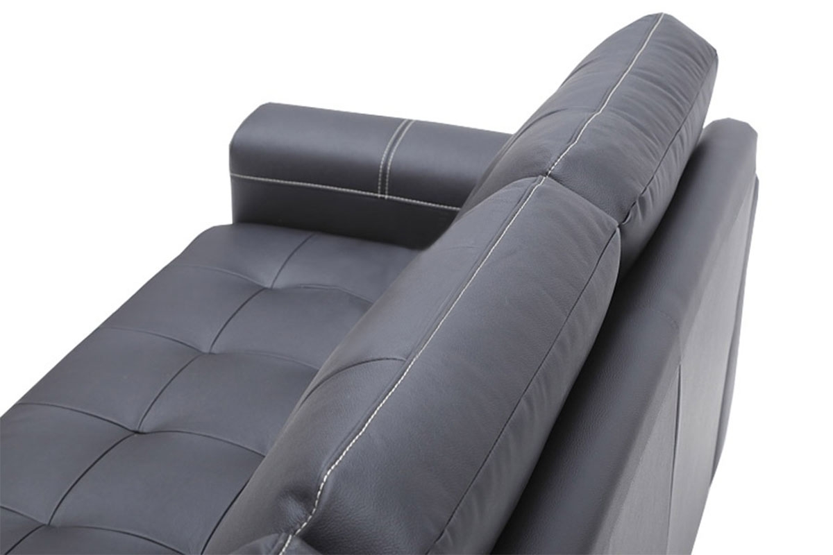 Moderná kožená rohová sedacia súprava Ben - Koža Nábytok s prešívaným siedziskiem 