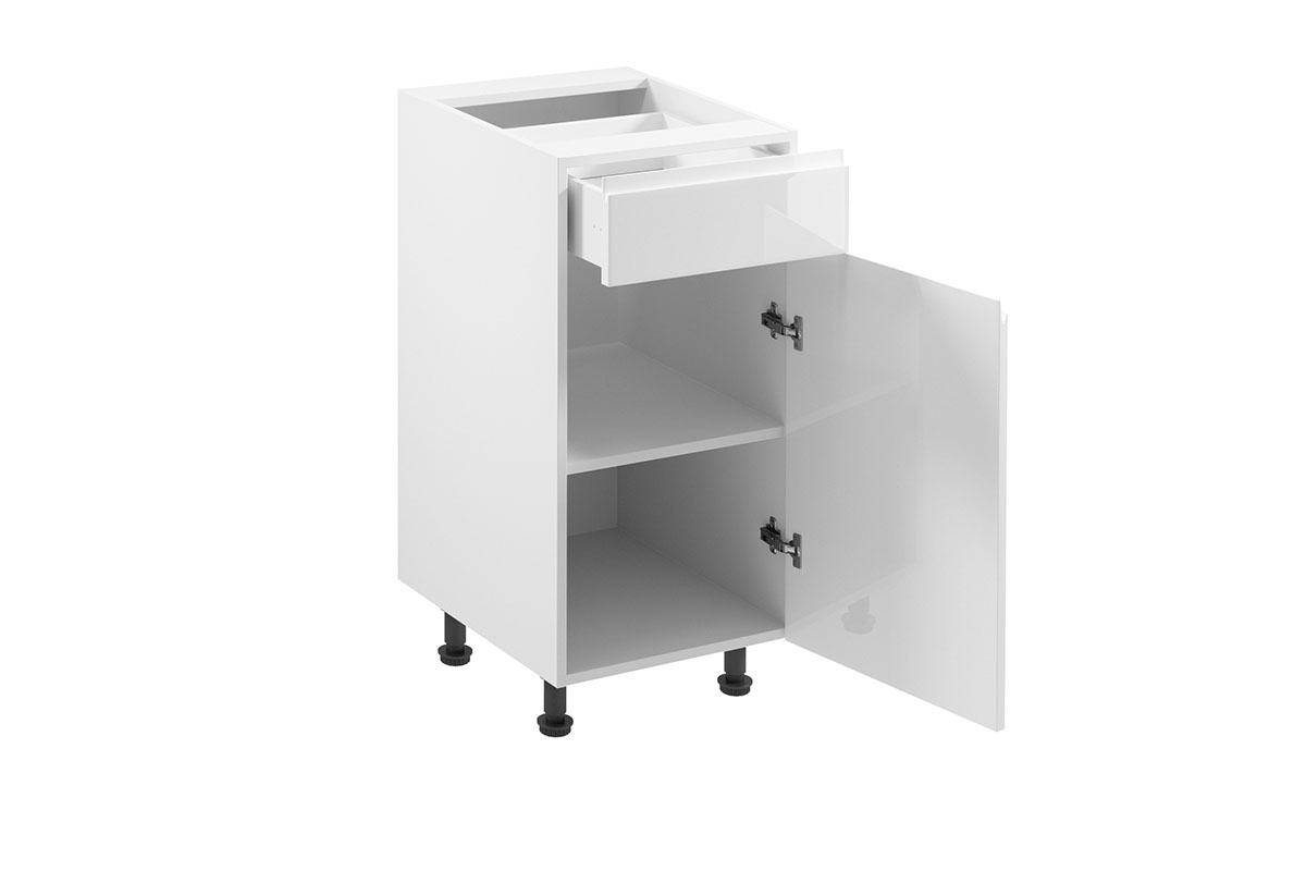 Aspen D40S1 - alsó szekrény fiókkal - fehér Szafka konyha z jedna szuflada Aspen D40S1 - wnetrze