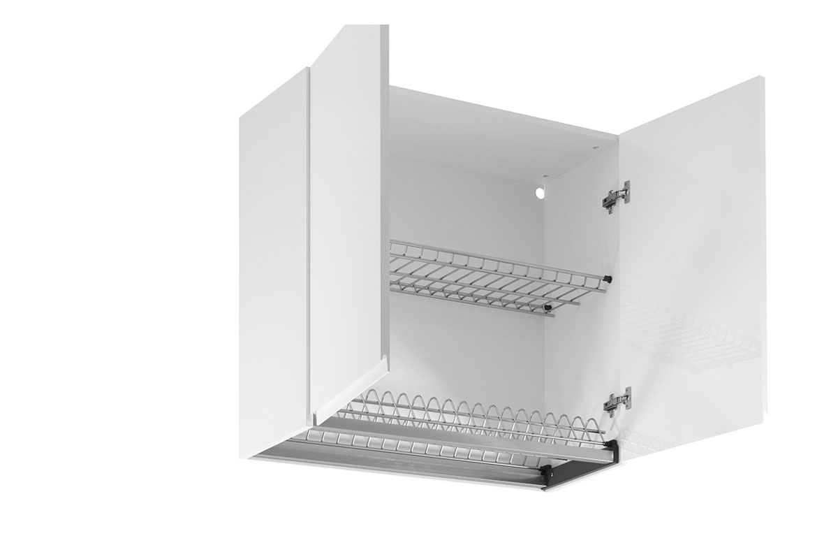 Aspen Bílý lesk G80C - Skříňka dvoudveřová s odkapávačem Skříňka kuchyňská z suszarka do naczyn Aspen G80C - wnetrze 