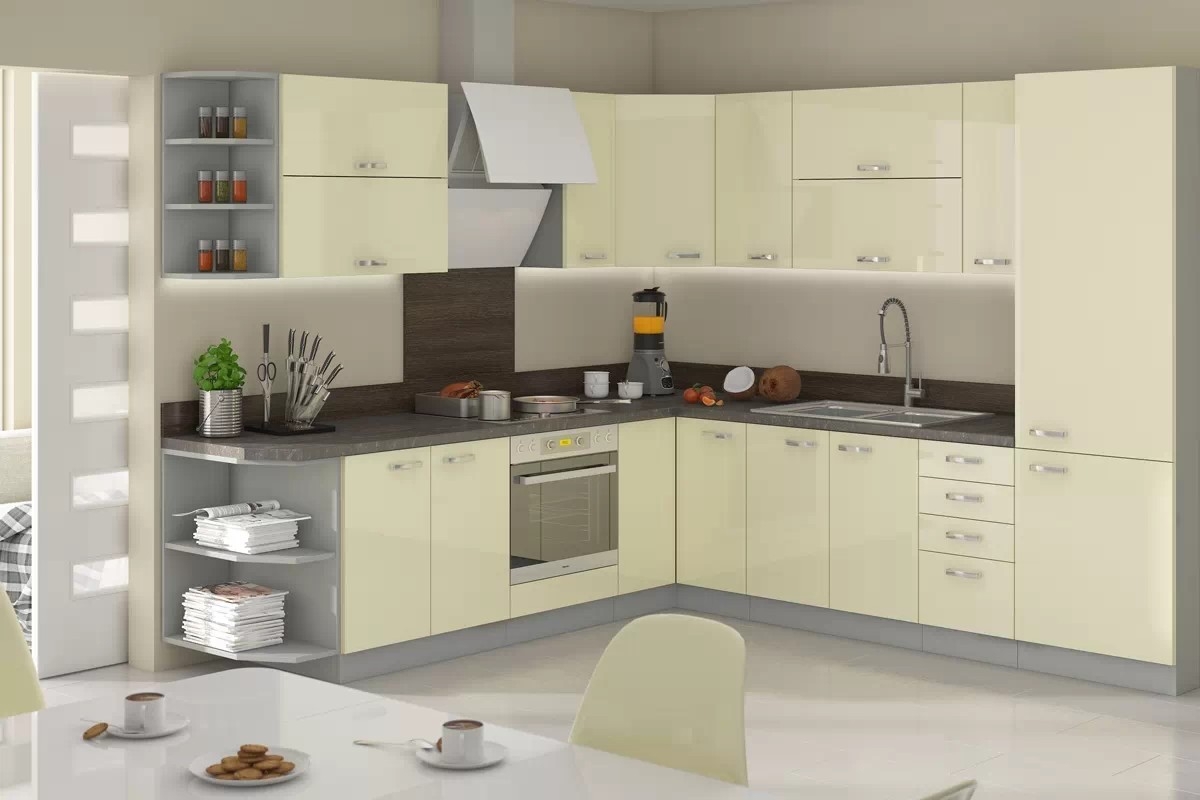 Kuchyně Karmen - Komplet L 270x260 - Komplet nábytku kuchyňského Kuchyně Laon - Komplet L 2,7x2,6 m - Komplet kuchyňského nábytku