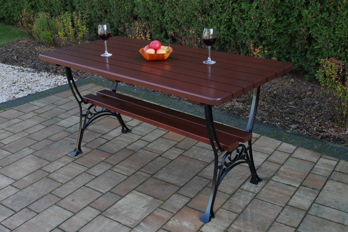 Komplet nábytku ogrodowych Krolewski Stôl + 2 Stoličky + 2 lawki - wisnia stôl záhradný