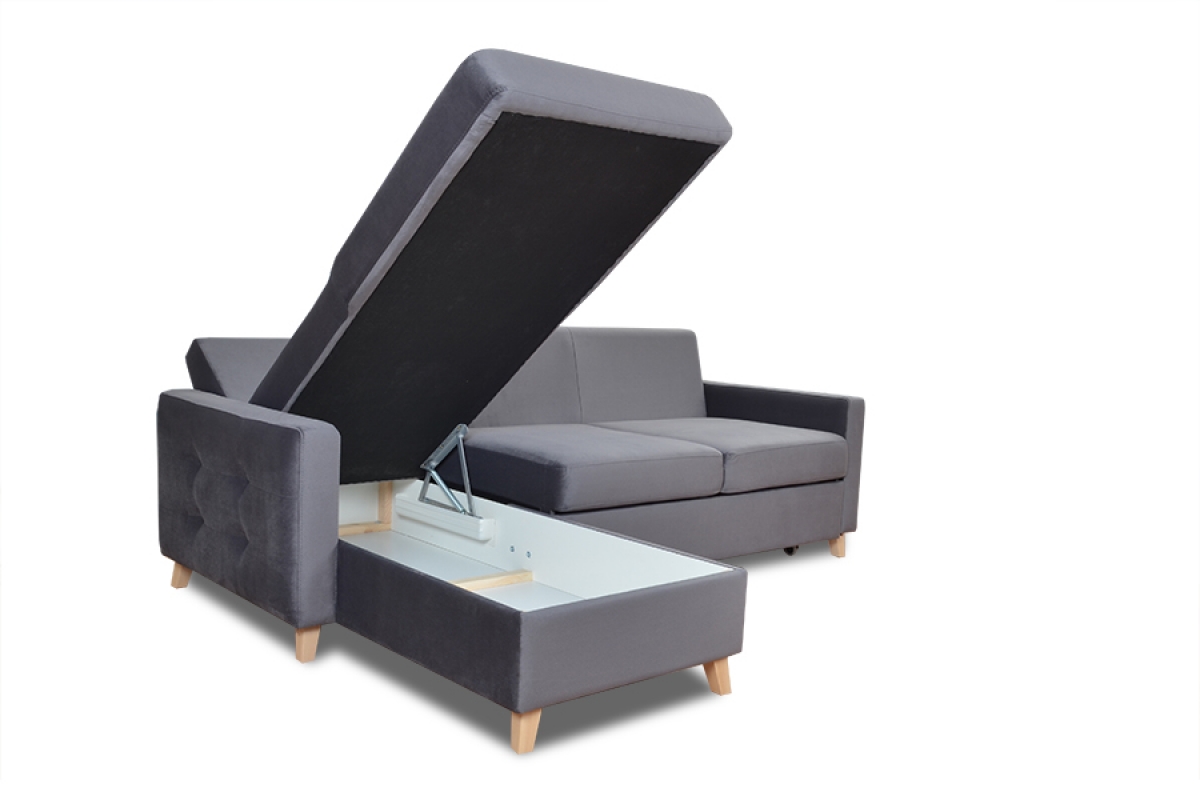 Canapea de colț cu funcție de dormit Vanisa Mini Rohová sedací souprava S vnitřním úložným prostorem